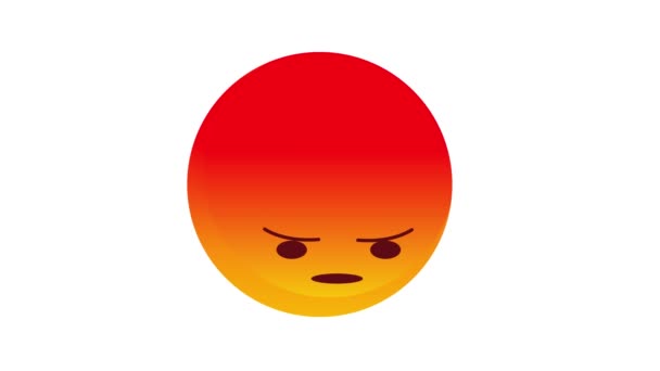 Animação solta de um emoji vermelho mal isolado em branco . — Vídeo de Stock
