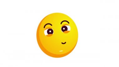 Öpücük sarı emoji beyaz izole gönderme Loopable animasyon.