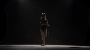 Güzel sanatçı havaya toz parçacıkları atma. Yavaş çekim