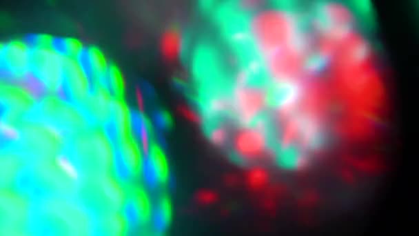 Lentille torche lumière transition lentille torche lumière fuites superpositions. Feux rouges et verts . — Video