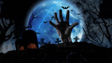 Zombi eli mezardan çıkıyor.