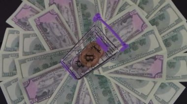 Para bozuk para küçük bir arabada dönüyor.