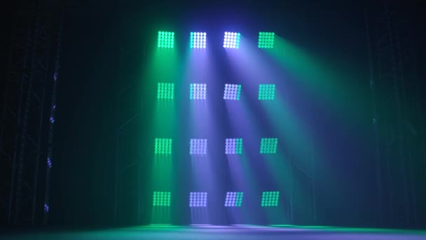 Stage with spot lighting, shining empty scene for holiday show, award Ceremony or advertising on the blue Background. — Stock Video