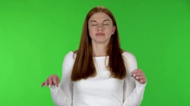 Genç bir kızın portresi rahatlatıcı, meditasyondur..