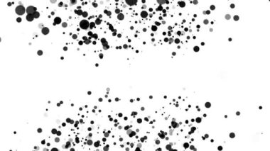 Siyah parçacıklar ya da beyaz arka planda uzayda hareket eden bir boke. Modern bilgisayar monokrom arkaplanı.