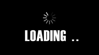 Siyah arkaplanda yükleme simgesi yükleme ve daire şeklinde döndürme. Canlandırma hareketi grafiği.