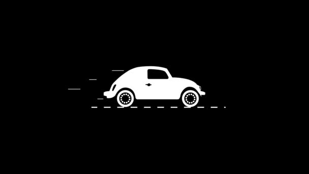 Uploading, downloading, loading status bar graphic animation in the form of a moving car. — Stock Video