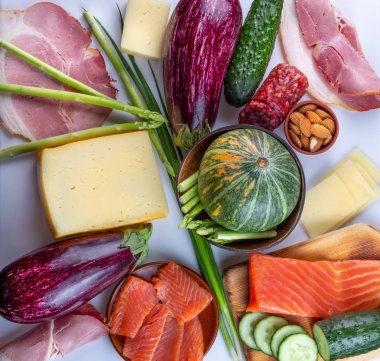 Ketogenic Diyet Ürünleri Konseptinin Üst Görünümü