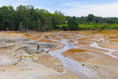 Havaya ve radyasyon kimyasal atık nehirlerine kimyasal salınımlardan sonra çevresel dışlama bölgesi
