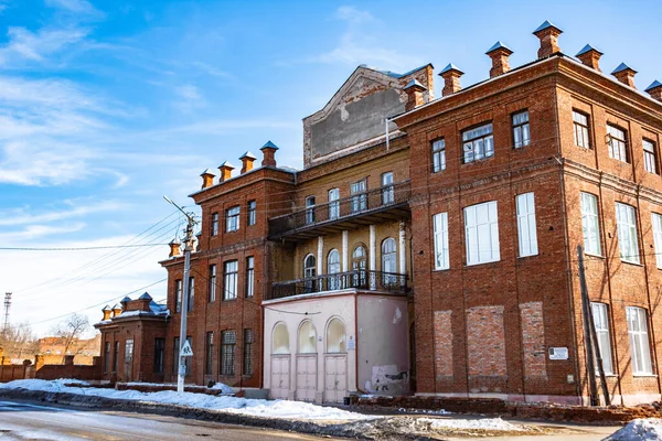 Kutatási Séta Történészek Város Troitsk Látni Építészeti Emlékek Azok Megsemmisítése — Stock Fotó