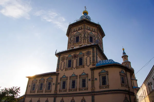 Historische Wandeling Tatarstan Kazan Zomer Tegen Achtergrond Van Lucht Met — Stockfoto