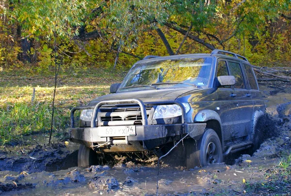 Обучение Внедорожных Любительских Гонок Частных Автомобилях Скорости Бездорожью — стоковое фото