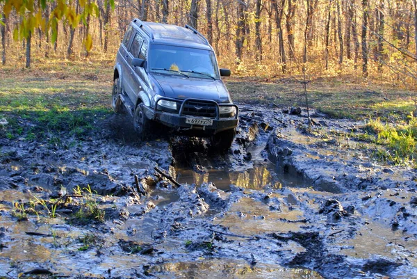 Тренування Позашляхових Аматорських Перегонів Приватних Автомобілях Швидкістю Бездоріжжі — стокове фото