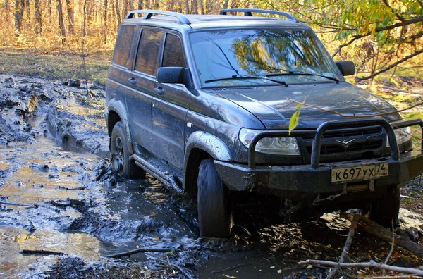 Тренування Позашляхових Аматорських Перегонів Приватних Автомобілях Швидкістю Бездоріжжі — стокове фото