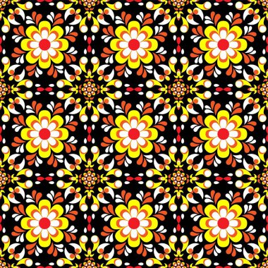 Çiçek deseninin kusursuz deseni. Geleneksel kumaş motifi. Batik deseni. Vektör tasarımı ilham. Moda ya da kumaş için yaratıcı tekstil. Damask Biçimi