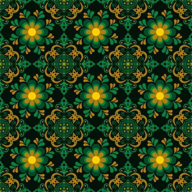 Çiçek deseninin kusursuz deseni. Geleneksel kumaş motifi. Batik deseni. Vektör tasarımı ilham. Moda veya kumaş için yaratıcı tekstil.