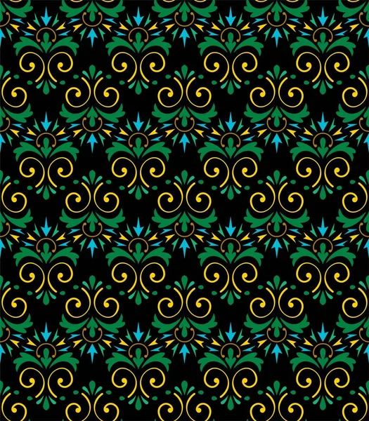 Nahtlose Muster Von Floralen Mustern Traditionelles Stoffmotiv Batikmuster Vektor Design — Stockvektor