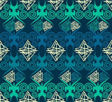 Etnik kalıbın kusursuz bir örneği. Kumaş motif tasarımı. Vektör tasarımı ilham. Moda ya da kumaş için yaratıcı tekstil. batik kavramı.