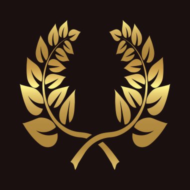 Simge, buğday kulakları, vektör illüstrasyonları, simgeler kahverengi arka planda altın renkli birinci sınıf tarım ürünleri