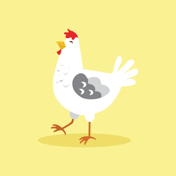 Niedliche Cartoon-Huhn, Vektor, Vogel, Illustrationen, Tier, Illustration. — Stockvektor