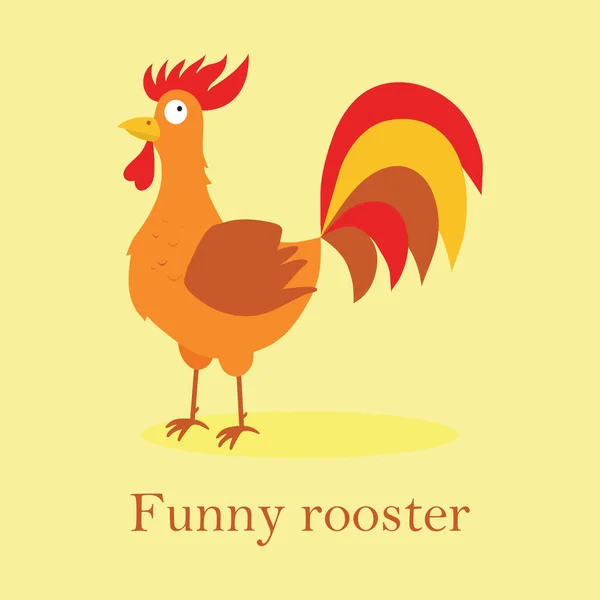 Cute cartoon rooster, vector, bird, illustrations, animal, illustration. — Stock Vector