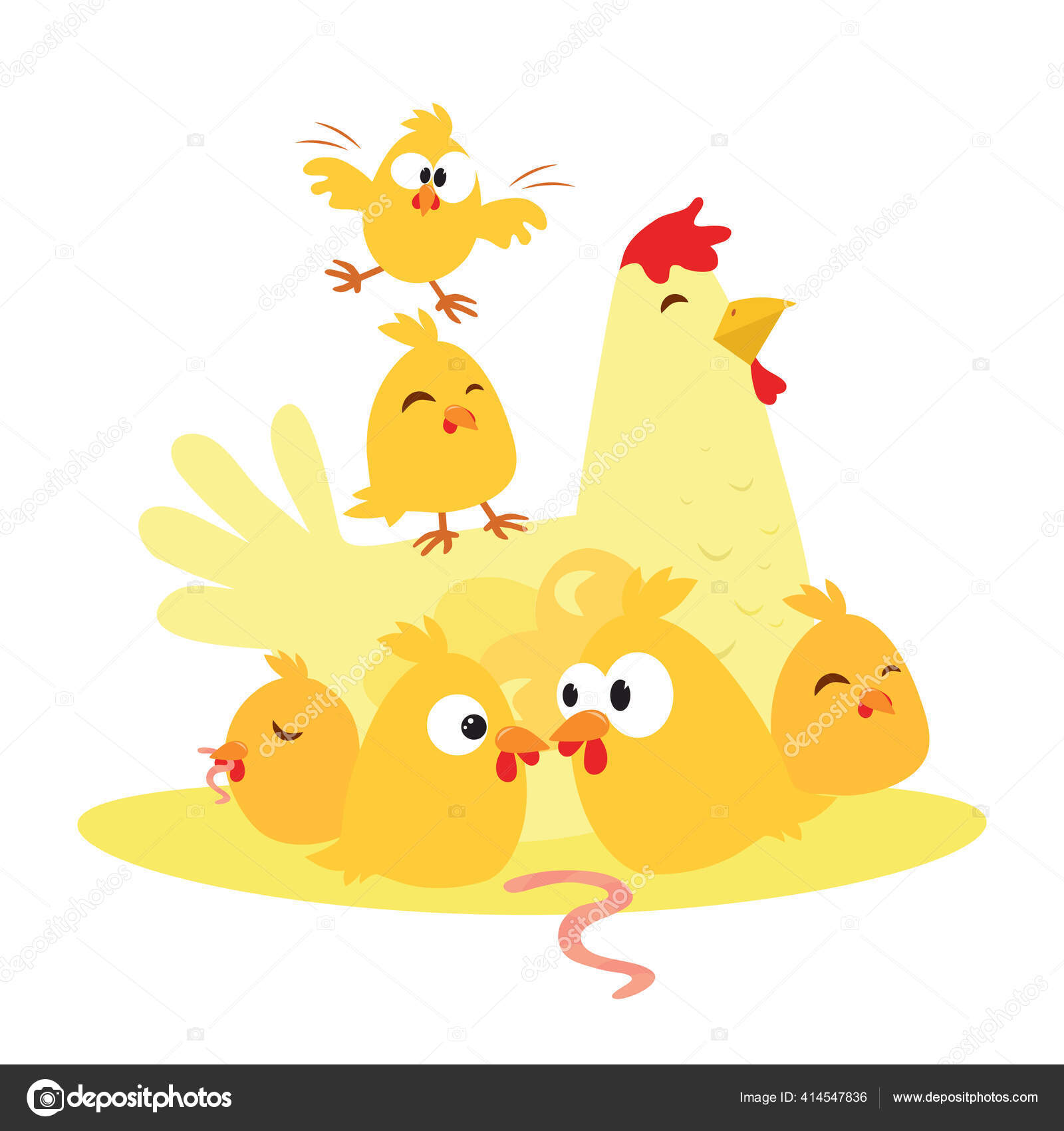 Desenho animado animal de galinha ilustração para crianças imagem