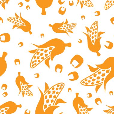 Taze olgun mısır koçanları ile kusursuz vektör deseni.