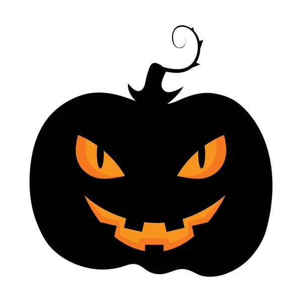 Ícone Abóbora Halloween Isolado Fundo Branco Ilustração Vetorial —  Vetores de Stock