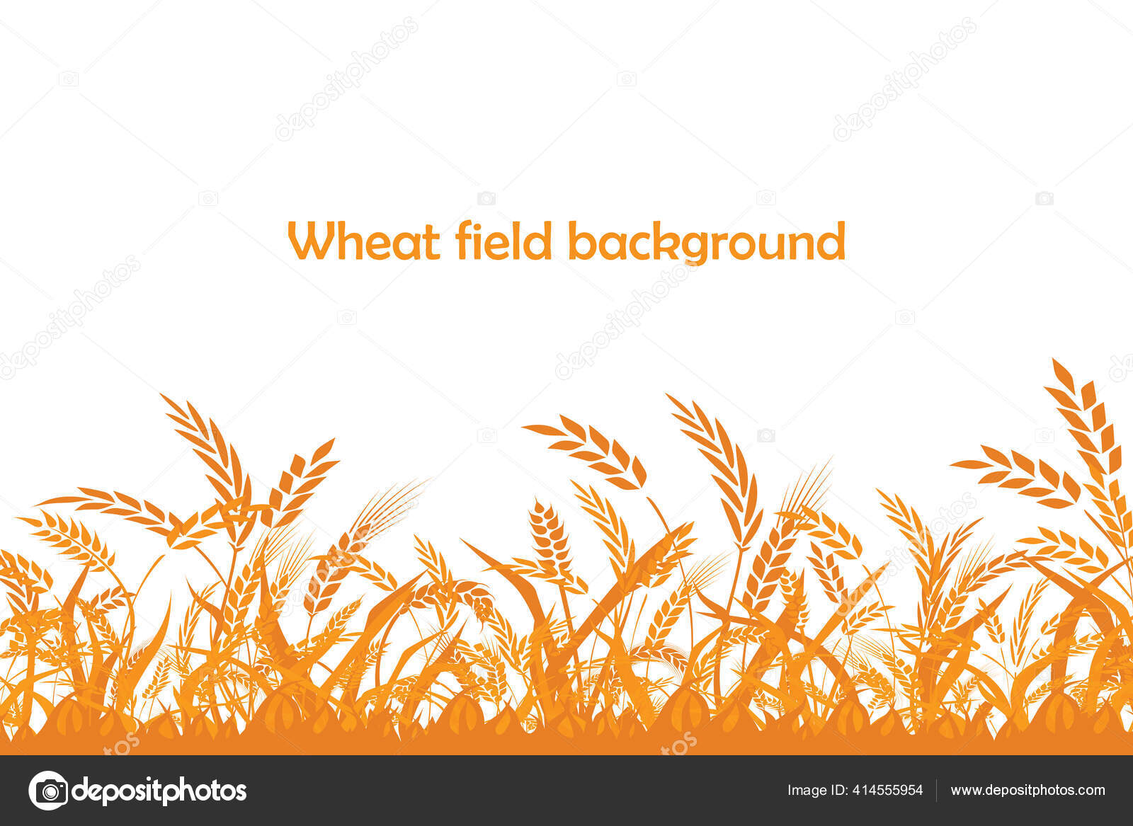 Vector Silhouette Wheat Wheat Field White Background Stock Vector Image