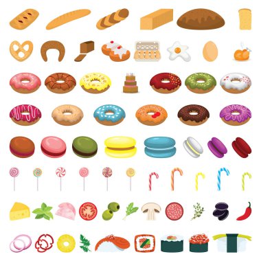 Sağlıklı yiyecekler için bir takım ürünler. Tabak modeli. Besin maddeleri. Vektör illüstrasyonu