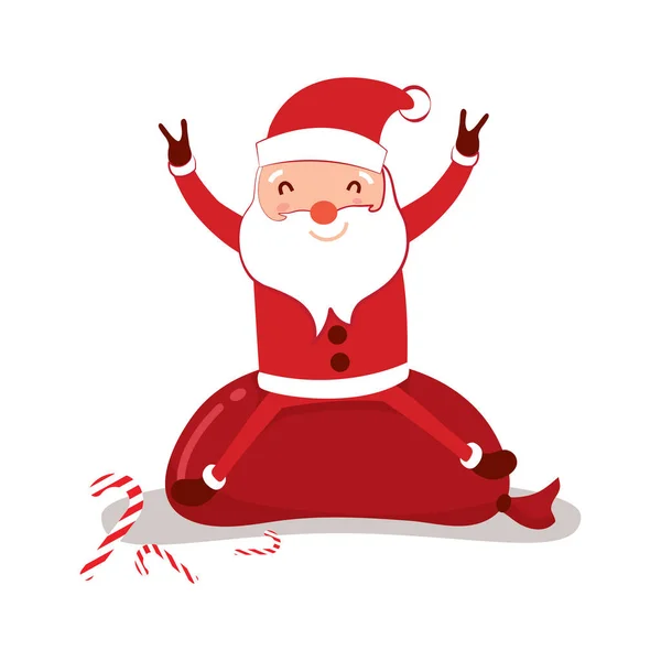 Père Noël Sur Fond Blanc Illustration Vectorielle Pour Carte Noël — Image vectorielle