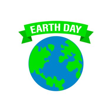 Mutlu Dünya Günü Bayrağı. Çevre güvenliğini kutlamak için Mutlu Dünya Günü afişi.