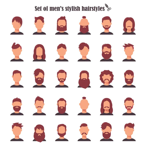 Männer Mit Retro Frisur Männliche Retrohaare Mohawk Hair Frisuren Aus — Stockvektor