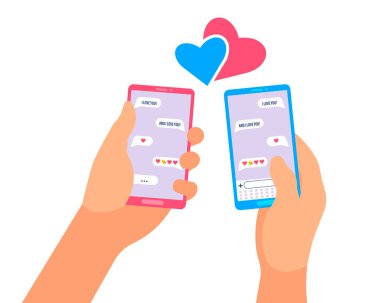 Aşk yazışmaları, çizgi ikonu konsepti. Vektör illüstrasyonu, sembol işareti