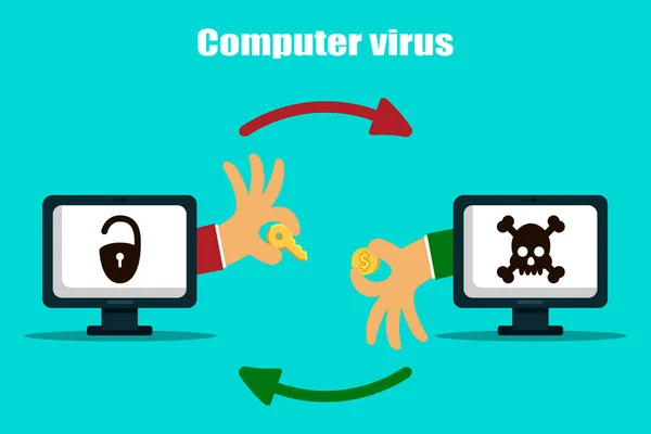 ウイルス対策 金との鍵交換だ ベクターイラスト — ストックベクタ