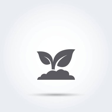 Tohumlama, işlem, tohum simgesi siluet Vektör illüstrasyonu