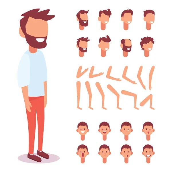 Flat Vector Guy Personaje Para Sus Escenas Creación Personajes Con — Archivo Imágenes Vectoriales