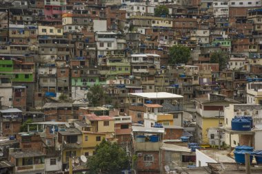 Rio de Janeiro, Brezilya - 3 Mart 2016: Vidigal gecekondu mahallesi, Rio 'nun en büyük gecekondu kentlerinden biri