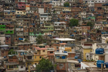 Rio de Janeiro, Brezilya - 3 Mart 2016: Vidigal gecekondu mahallesi, Rio 'nun en büyük gecekondu kentlerinden biri