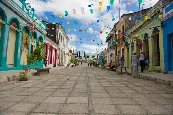 Marechal Deodoro Alagoas Brazil June 2016 Colored Streets Historic Centre — стоковое фото