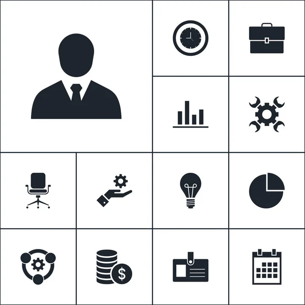 Vector set of business icons. Simple marketing elements illustration. Management symbols design from office collection. Can be used in web and mobile.