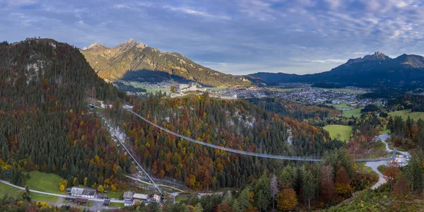 Rope Bridge Ruin Castle Ehrenberg View Village Reutte Fall — Stock Photo, Image