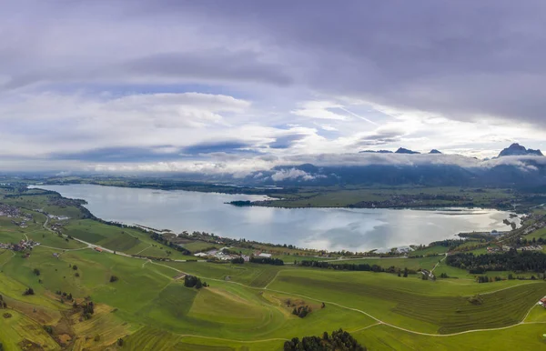 Luftaufnahme Zum Künstlichen Baggersee Forggensee — Stockfoto