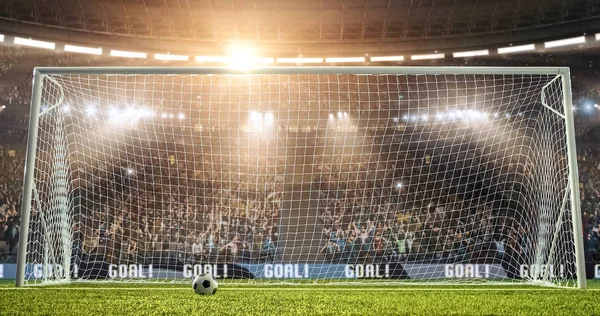 Profesyonel futbol stadyumu bir hedefe. Stadyum ve kalabalık 3d yapılır.