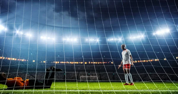 Momento Jogo Futebol Estádio Profissional — Fotografia de Stock