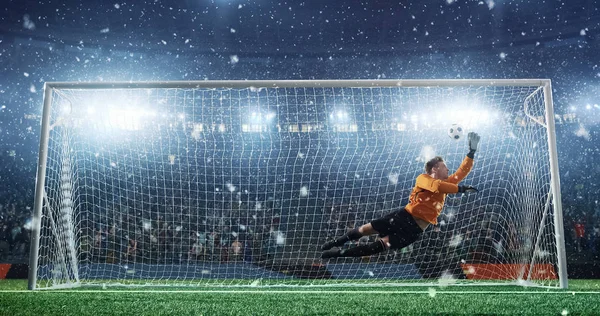 Momento Jogo Futebol Estádio Profissional — Fotografia de Stock