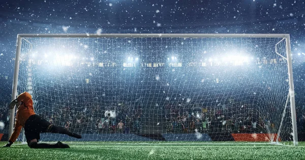 Momento Jogo Futebol Estádio Profissional — Fotografia de Stock