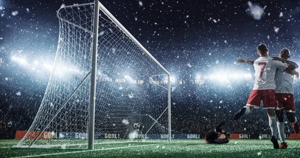 Momento Jogo Futebol Estádio Profissional — Fotografia de Stock