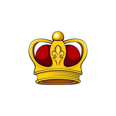 Kırmızı gönye ile altın Imperial crown. Kraliyet sembolü. Vektör.