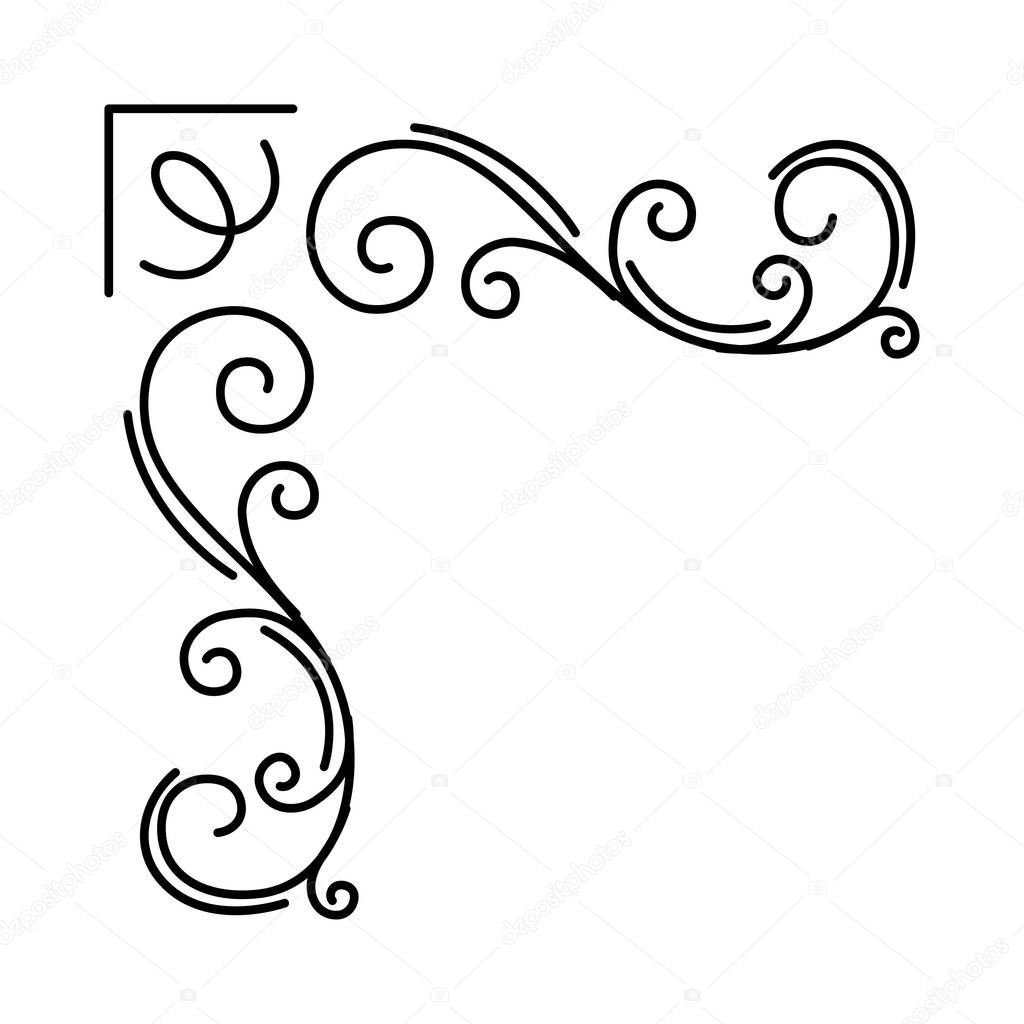 Vettoriale stockAngolo floreale ornamentale. Elemento decorativo in  filigrana. Rotolamenti, stile vintage. Invito di nozze, biglietto da  visita. Vettore . di ©lh #196092812, image size:1024x1024